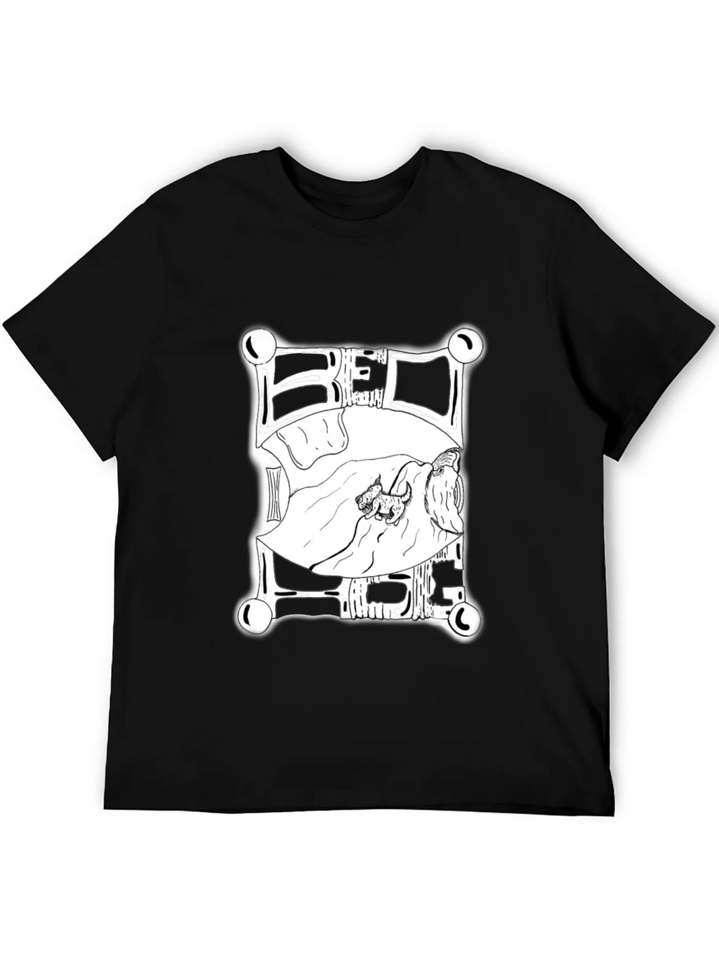 Dog in Bed Graphic T-Shirt - Black product image 4