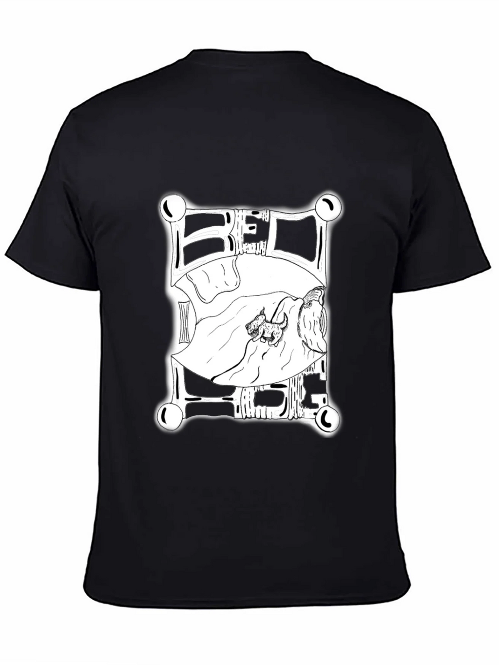 Dog in Bed Graphic T-Shirt - Black product image 3