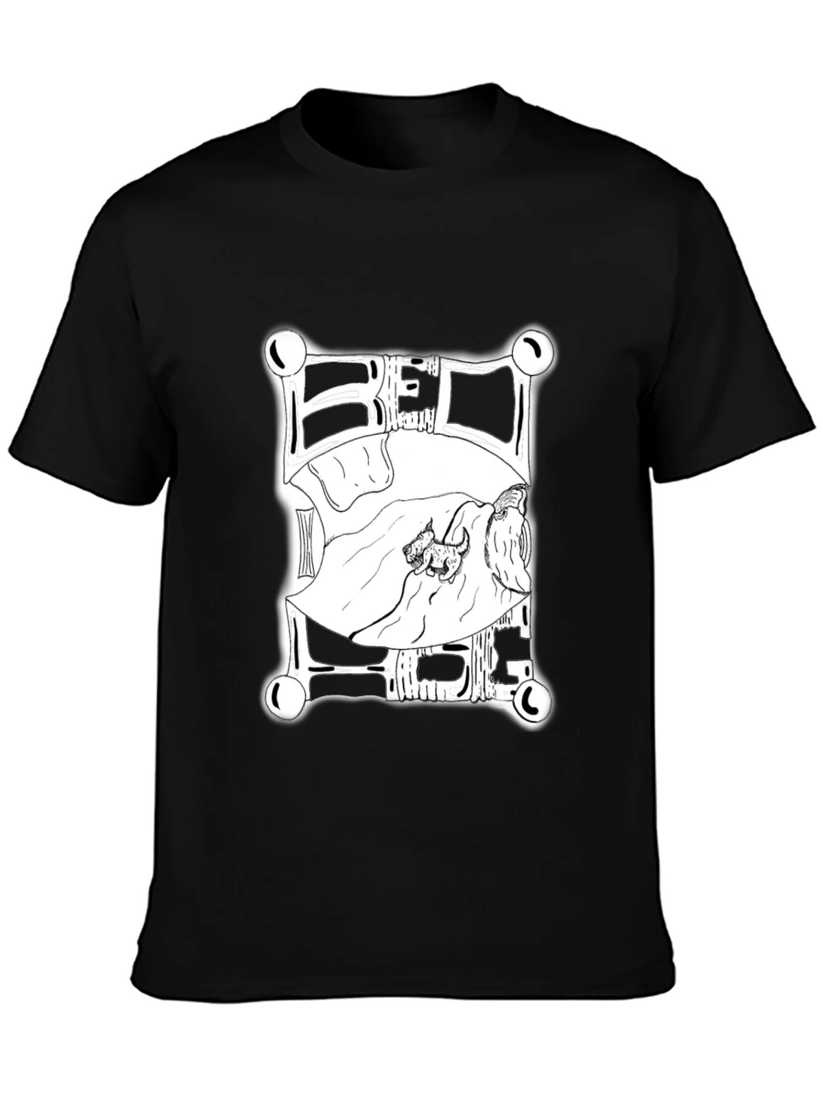 Dog in Bed Graphic T-Shirt - Black product image 2
