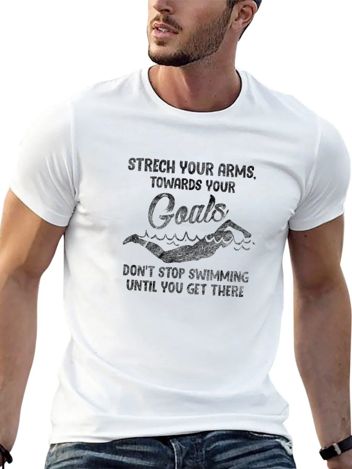 Stretch Your Arms Goals Swimmer Graphic T-Shirt product image 6