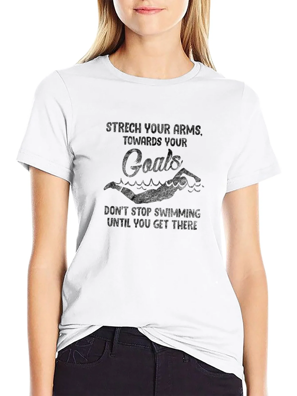 Stretch Your Arms Goals Swimmer Graphic T-Shirt product image 4