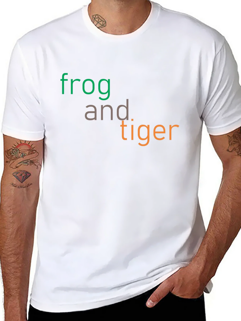 Frog and Tiger Graphic Tee - Black Cotton T-Shirt product image 7