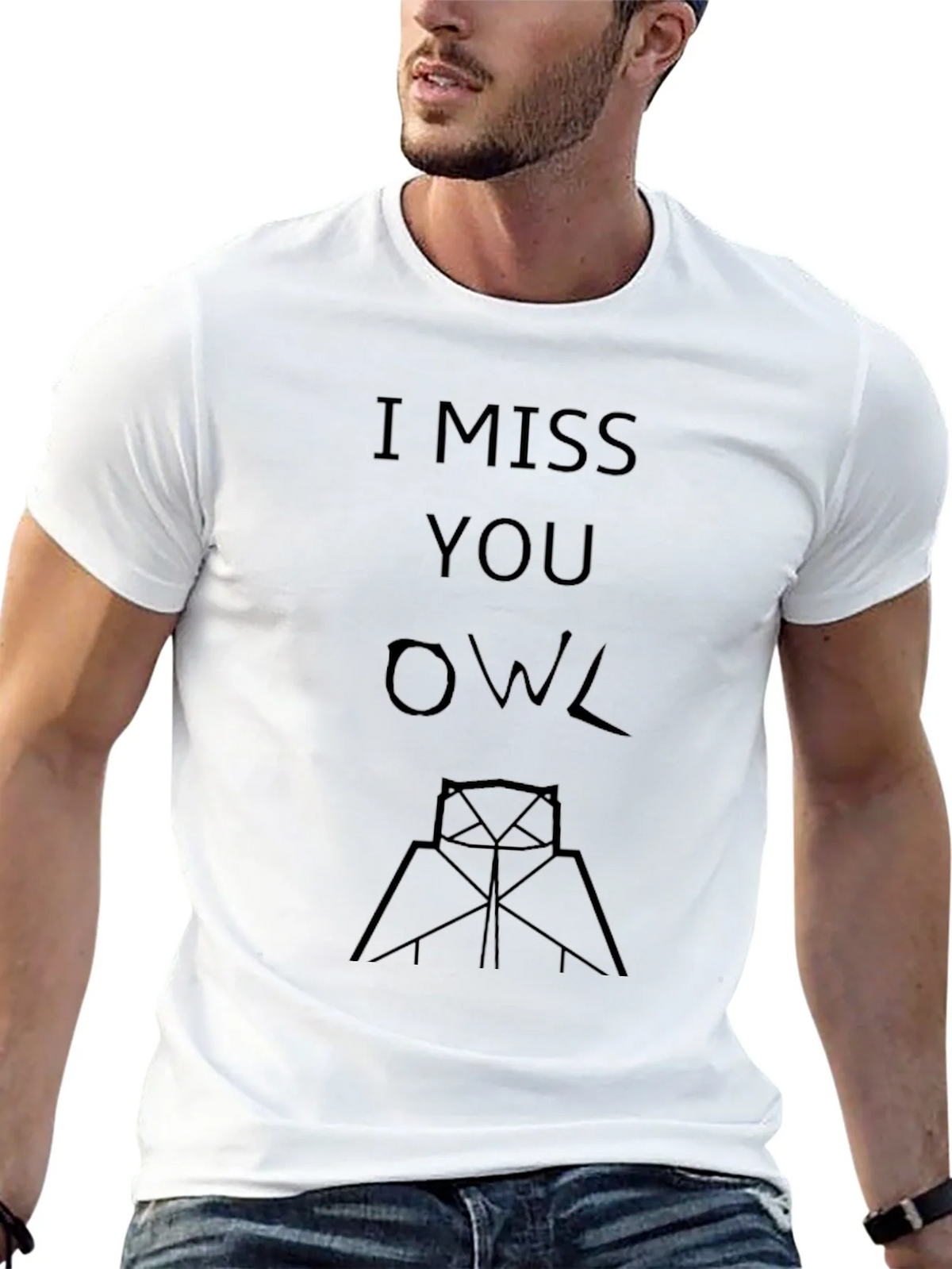 I Miss You Owl Graphic T-Shirt product image 12