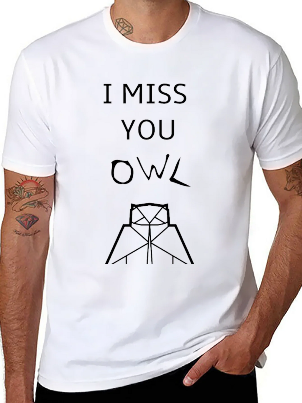 I Miss You Owl Graphic T-Shirt product image 7