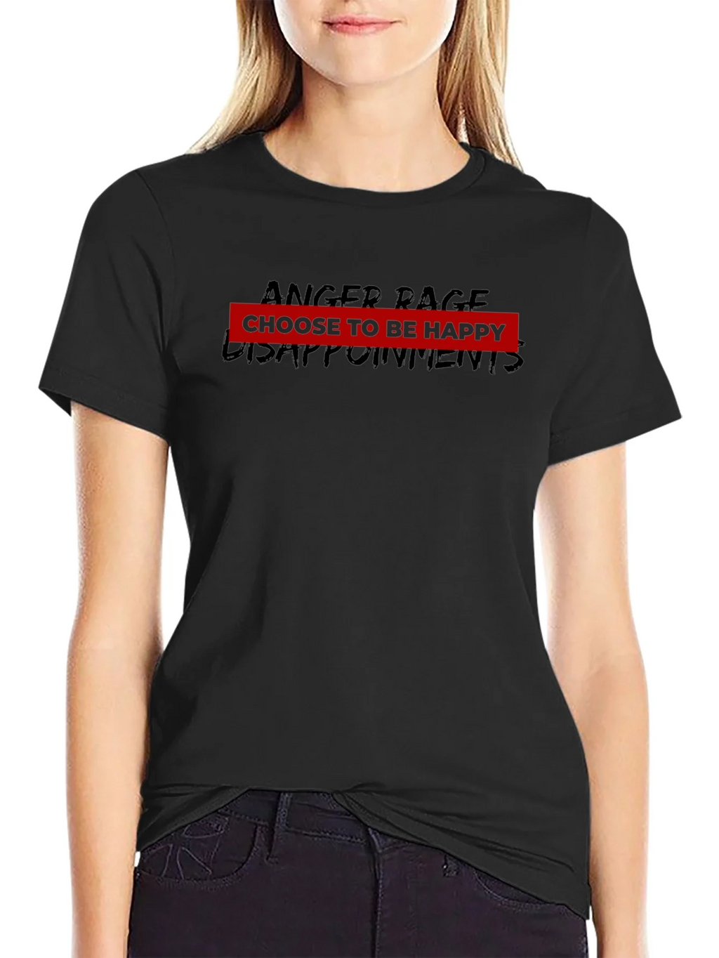 Choose To Be Happy Black Graphic Tee product image 2