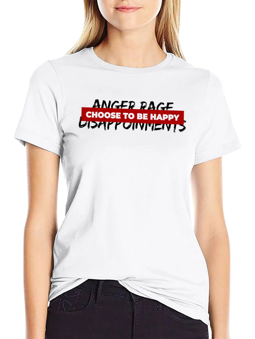Choose To Be Happy Black Graphic Tee product image 7
