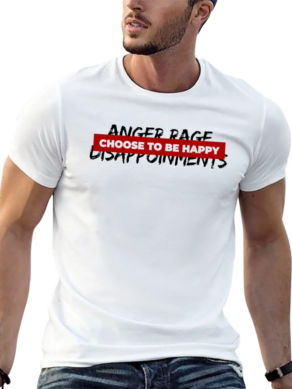 Choose To Be Happy Black Graphic Tee product image 11