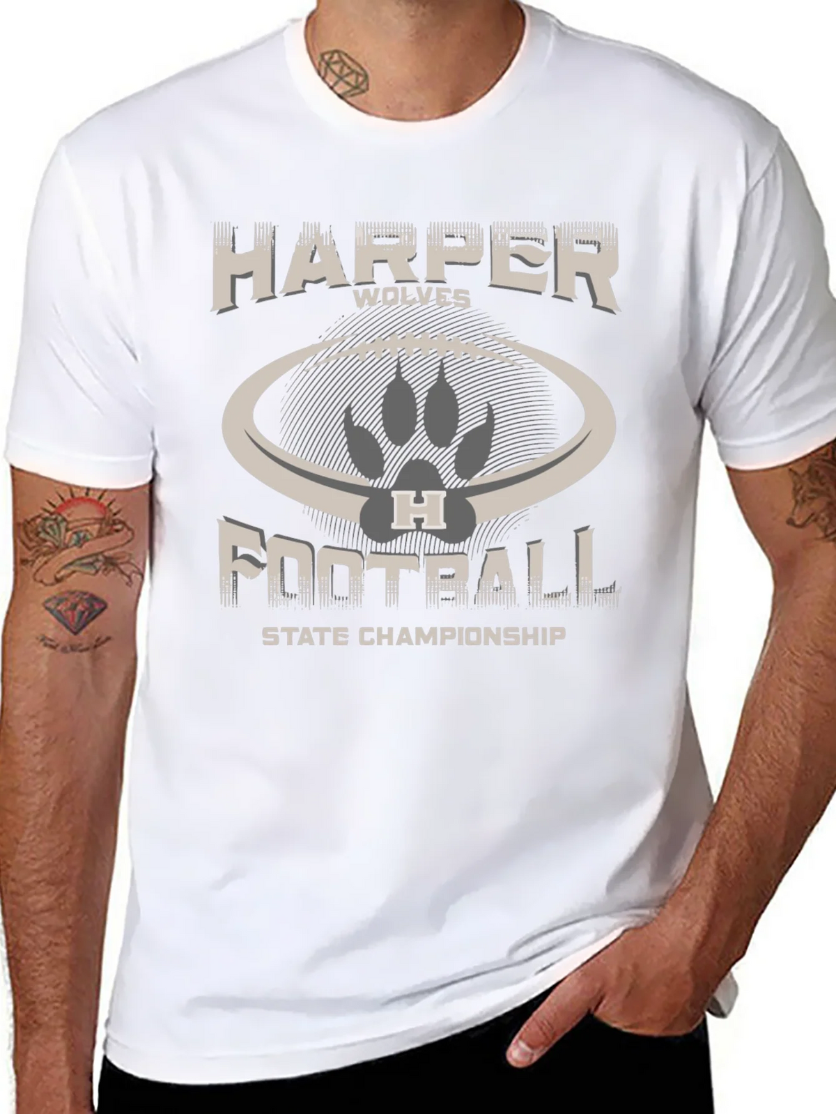 Harper Wolves Football State Championship T-Shirt product image 7