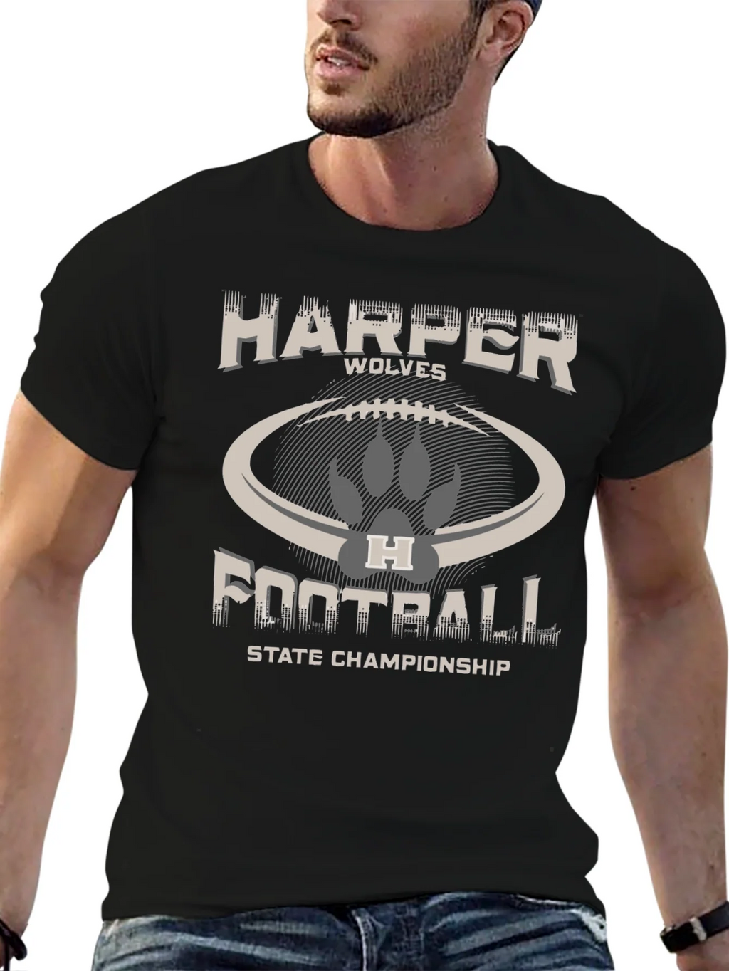 Harper Wolves Football State Championship T-Shirt product image 6