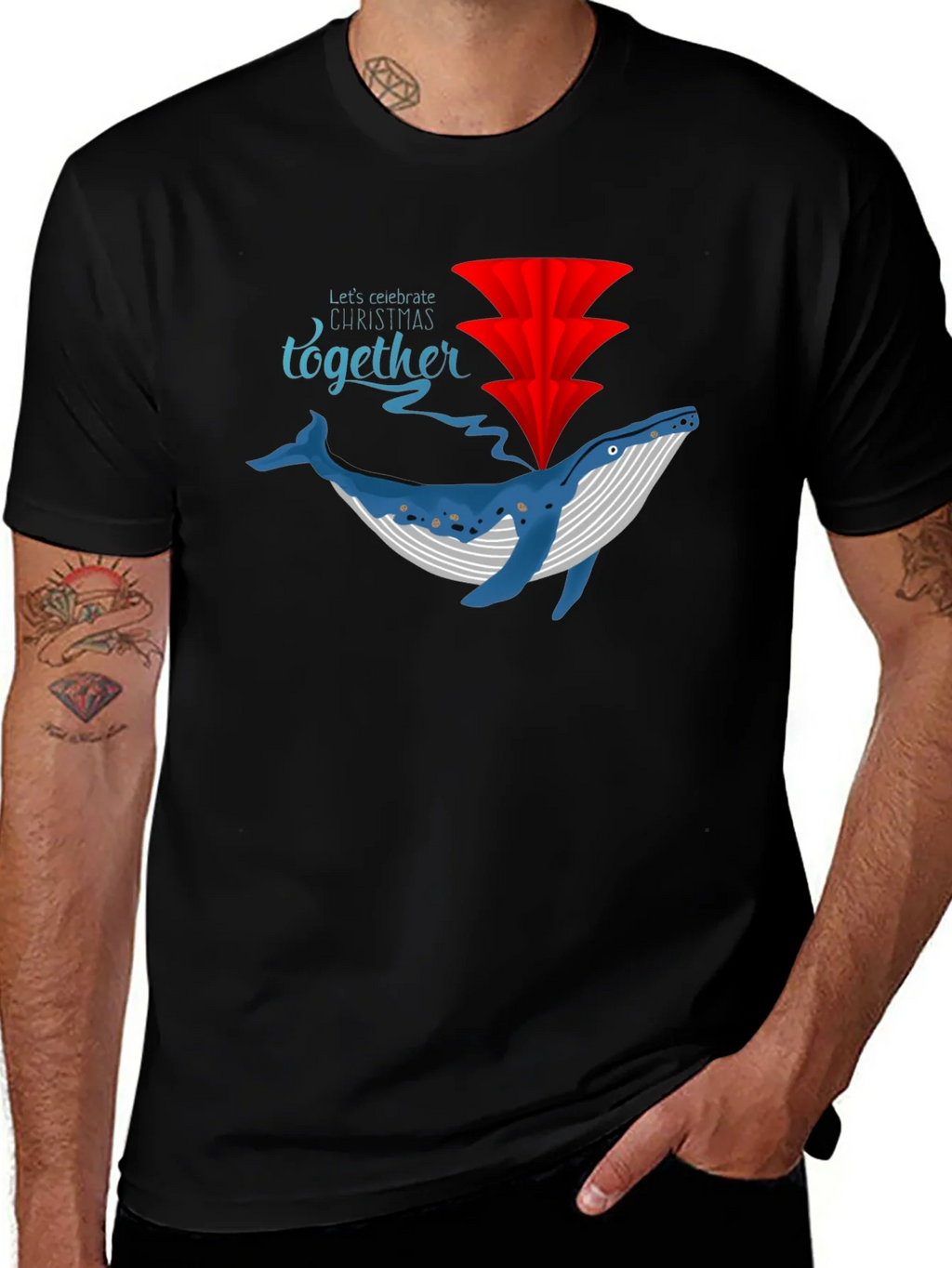 Whale Christmas Celebration T-Shirt product image 1