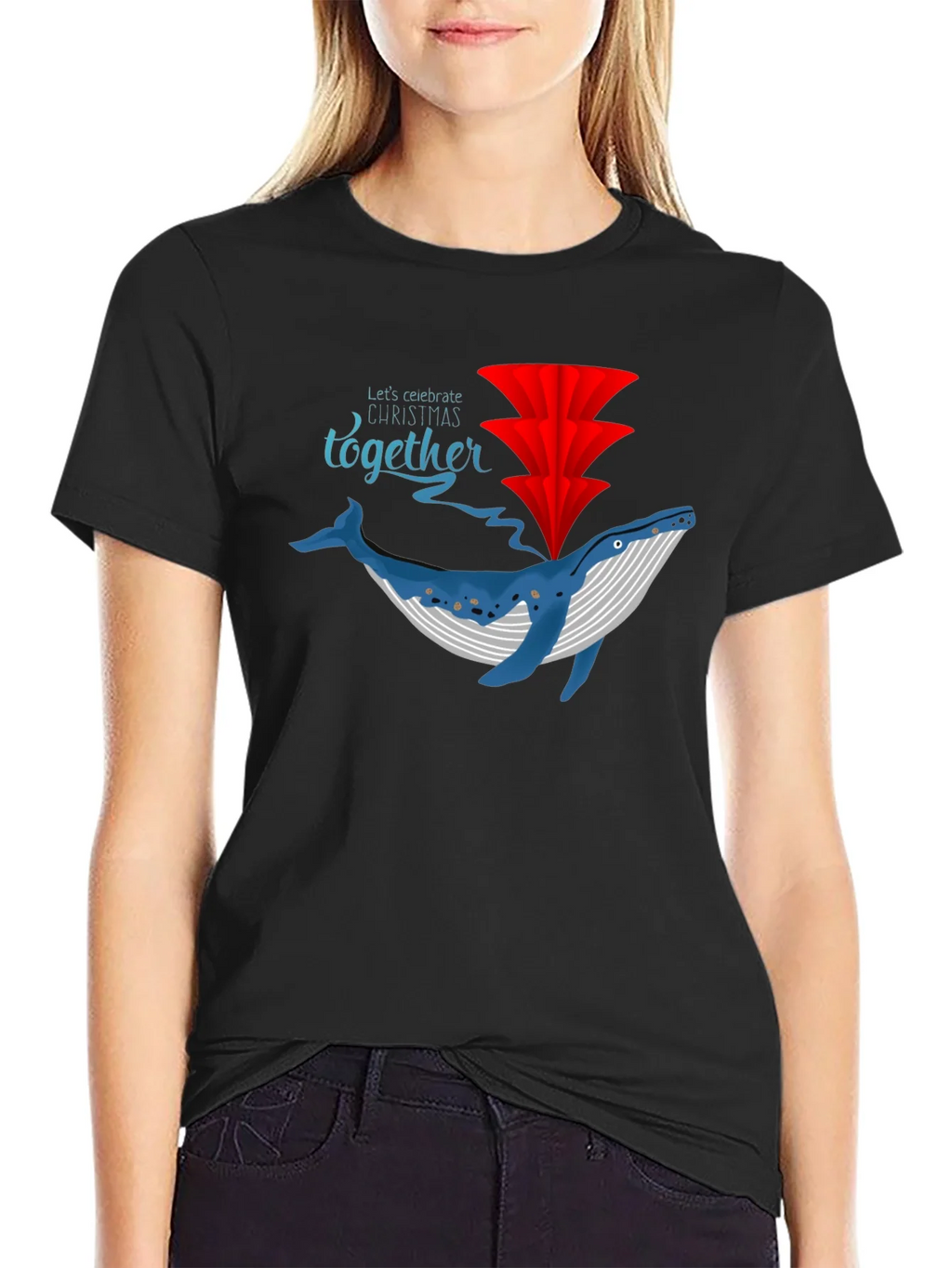 Whale Christmas Celebration T-Shirt product image 2