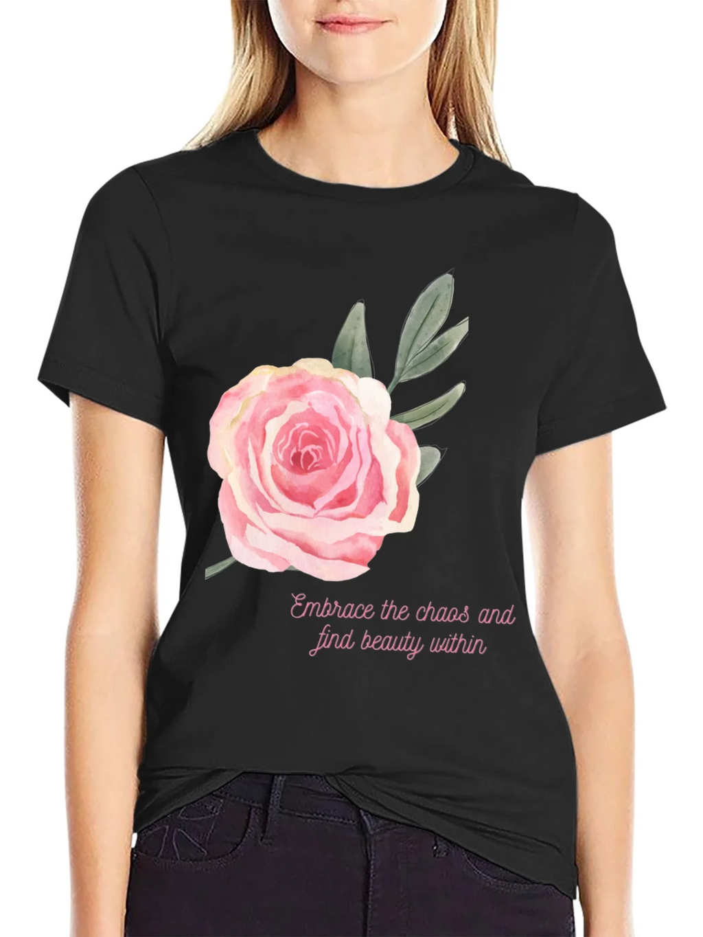 Floral Rose Graphic Tee - Embrace Beauty Within product image 2