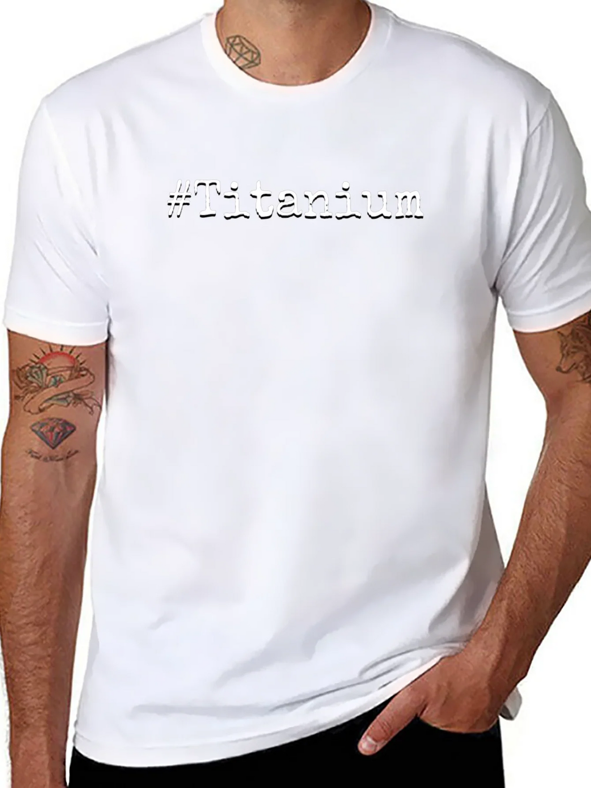Titanium Hashtag Black Graphic T-Shirt product image 6