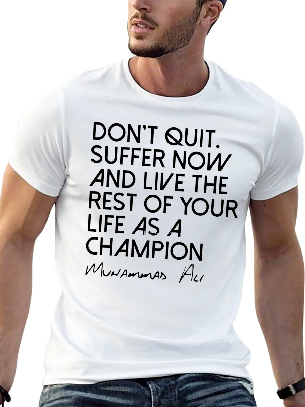 Motivational Muhammad Ali Black T-Shirt product image 12