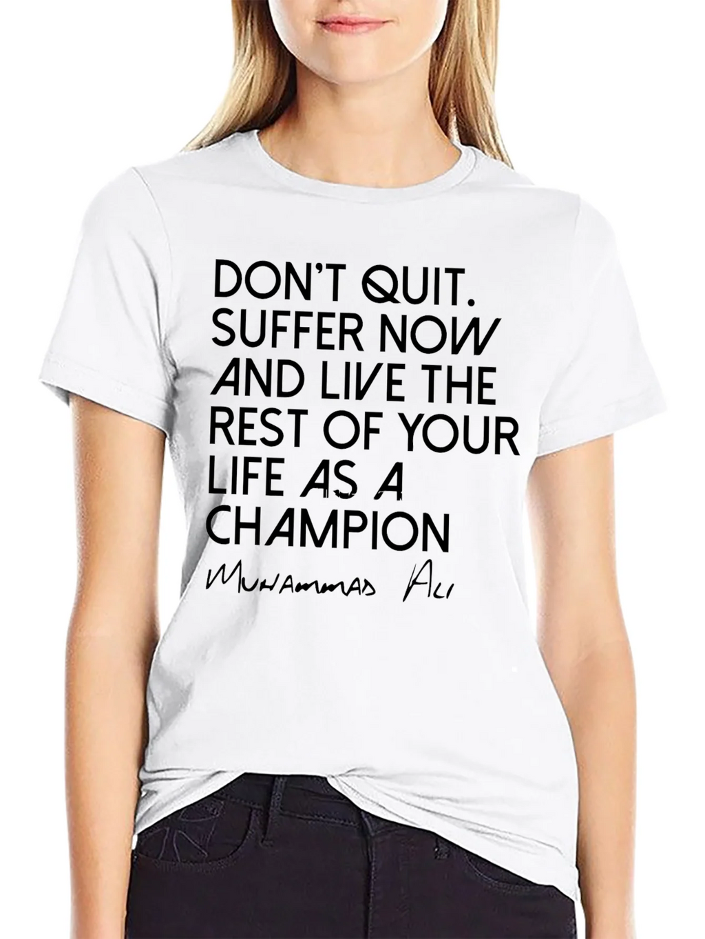 Motivational Muhammad Ali Black T-Shirt product image 8