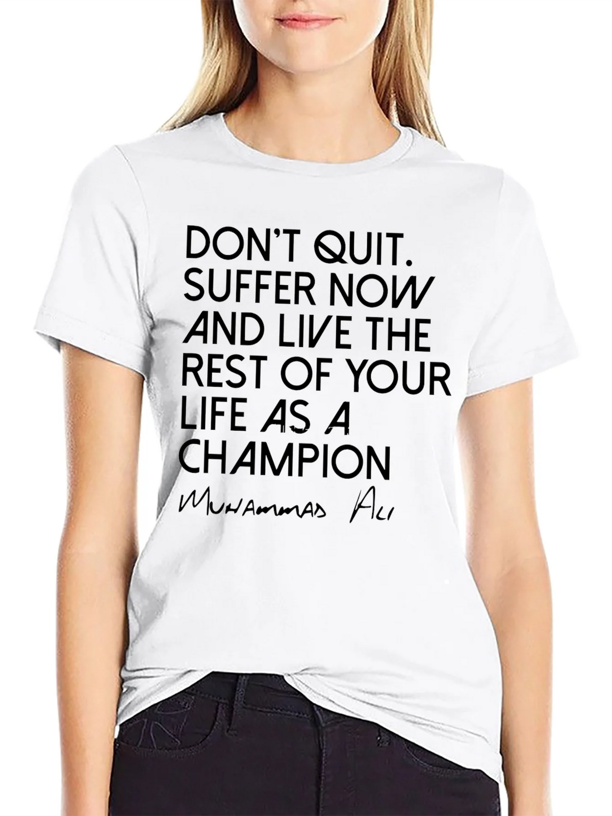 Motivational Muhammad Ali Black T-Shirt product image 8
