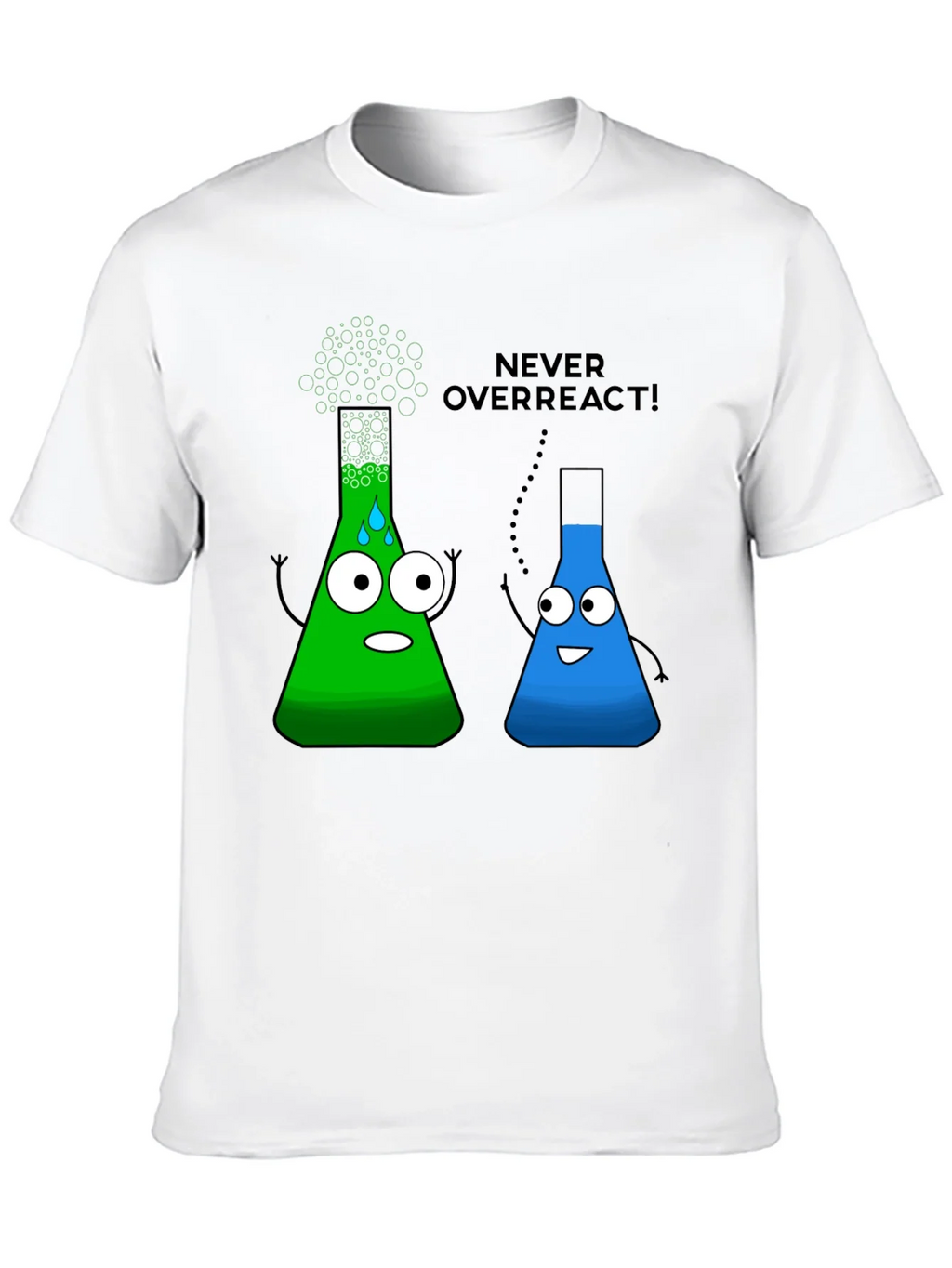 Never Overreact! Science Humor Black T-Shirt product image 7