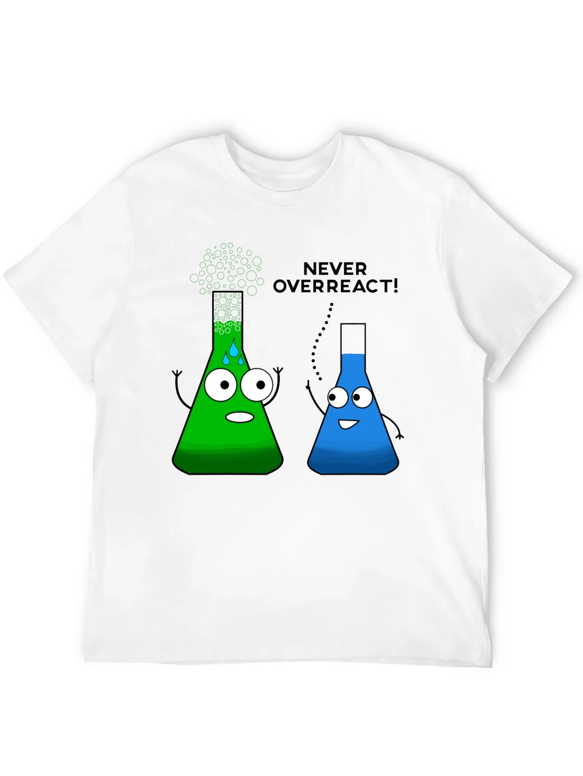 Never Overreact! Science Humor Black T-Shirt product image 9