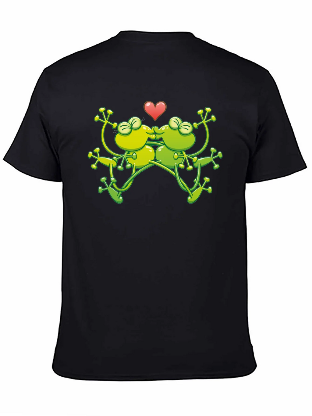 Kissing Frogs Graphic Black T-Shirt product image 4