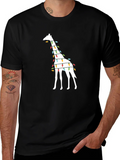 Festive Giraffe Christmas Lights T-Shirt product image 1