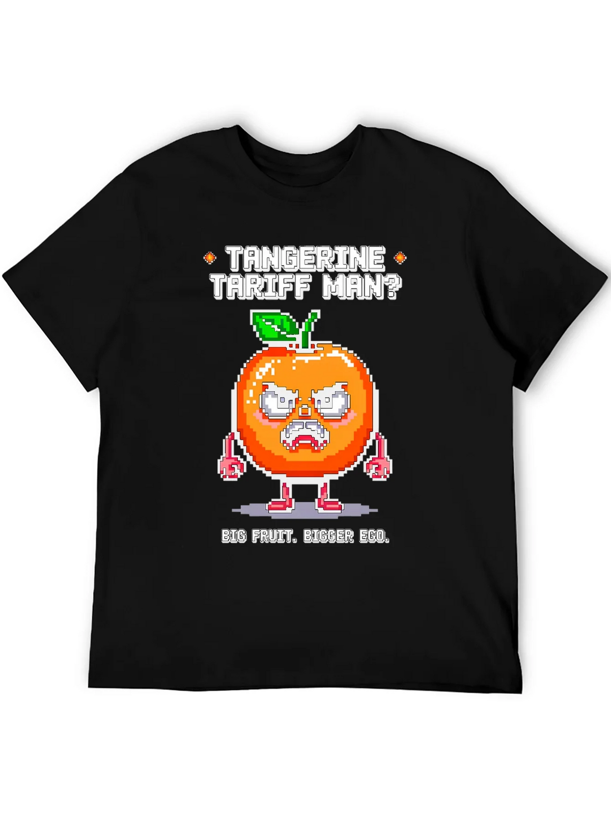 Tangerine Tariff Man Graphic Tee - Big Fruit Bigger Ego! product image 5