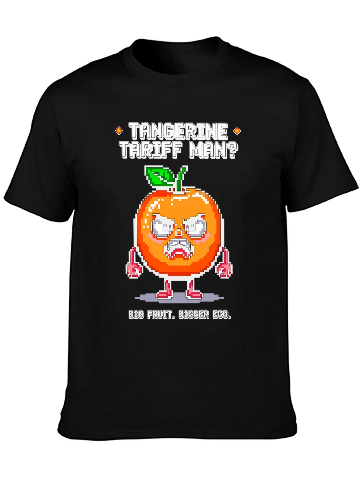 Tangerine Tariff Man Graphic Tee - Big Fruit Bigger Ego! product image 3