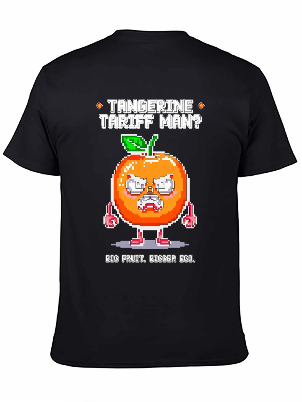 Tangerine Tariff Man Graphic Tee - Big Fruit Bigger Ego! product image 4