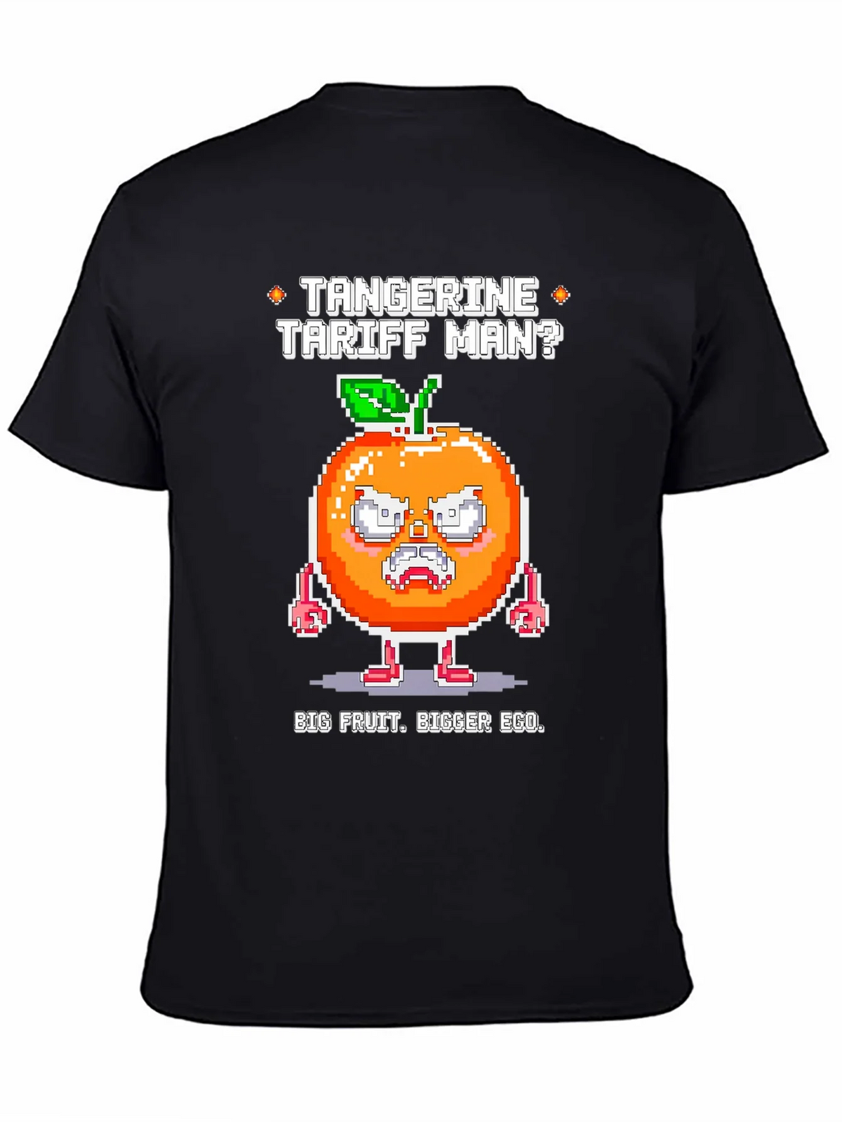 Tangerine Tariff Man Graphic Tee - Big Fruit Bigger Ego! product image 4