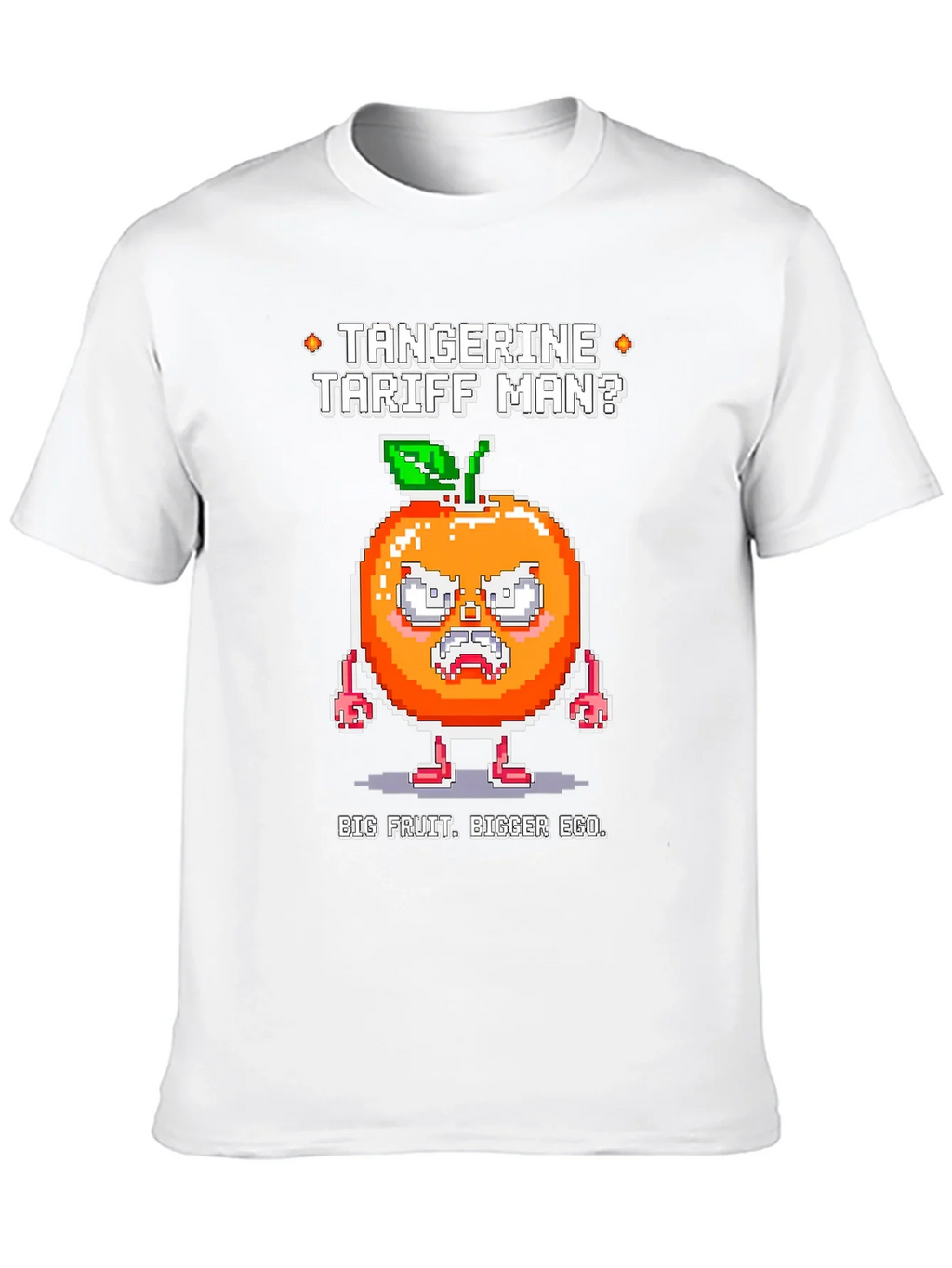 Tangerine Tariff Man Graphic Tee - Big Fruit Bigger Ego! product image 9