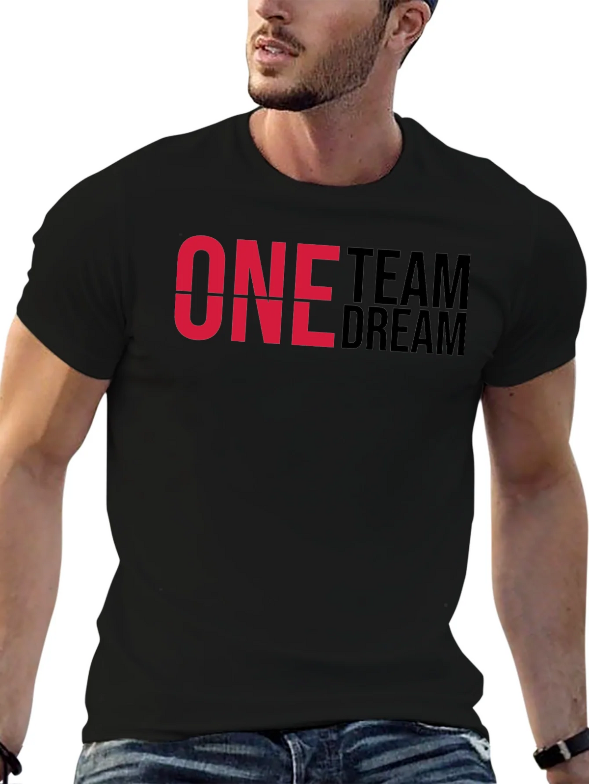 One Team Dream Graphic T-Shirt - Black Cotton Blend product image 6