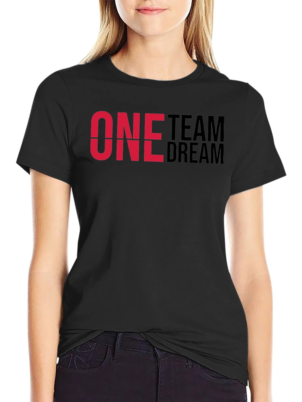 One Team Dream Graphic T-Shirt - Black Cotton Blend product image 2