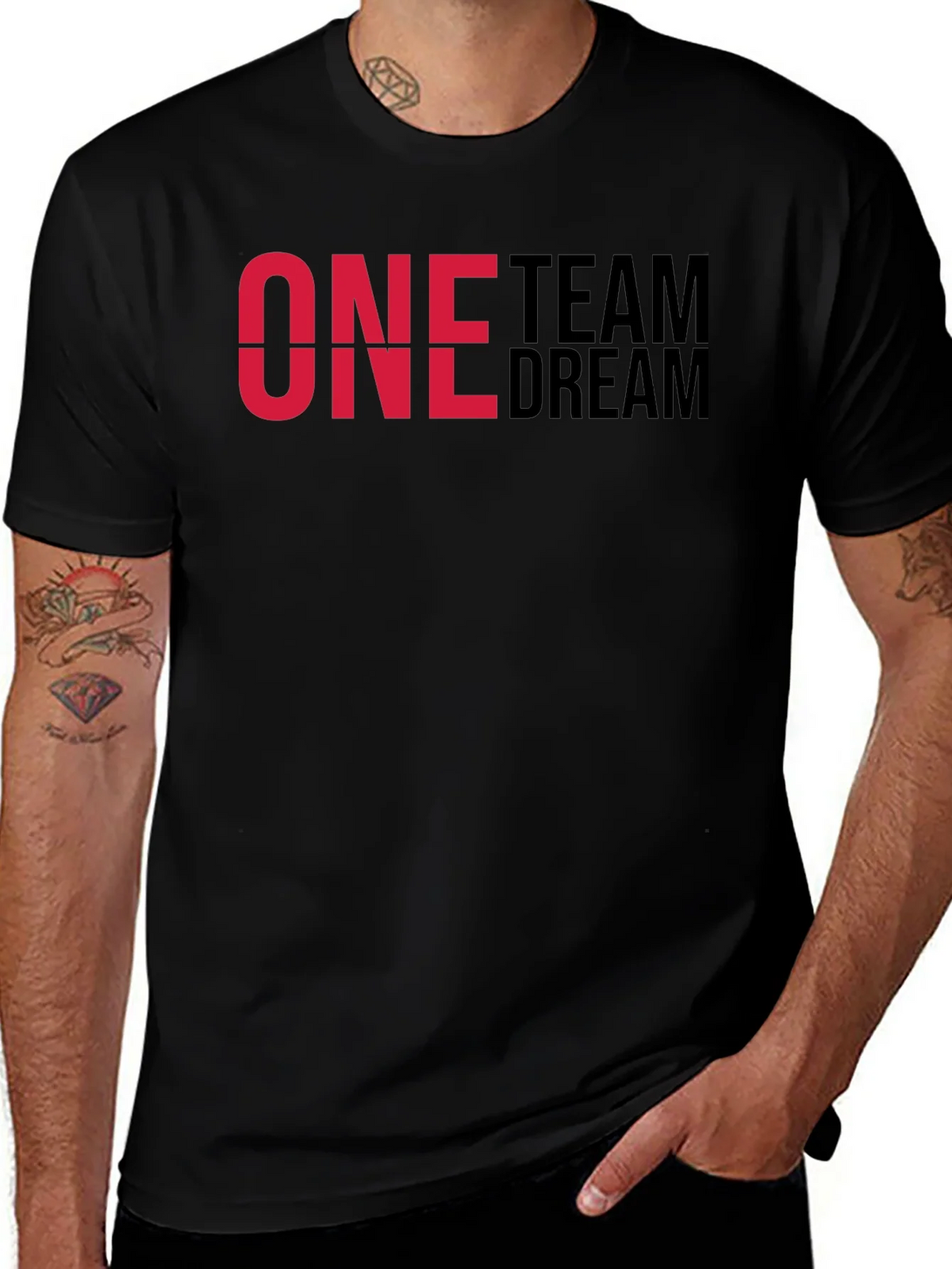 One Team Dream Graphic T-Shirt - Black Cotton Blend product image 1