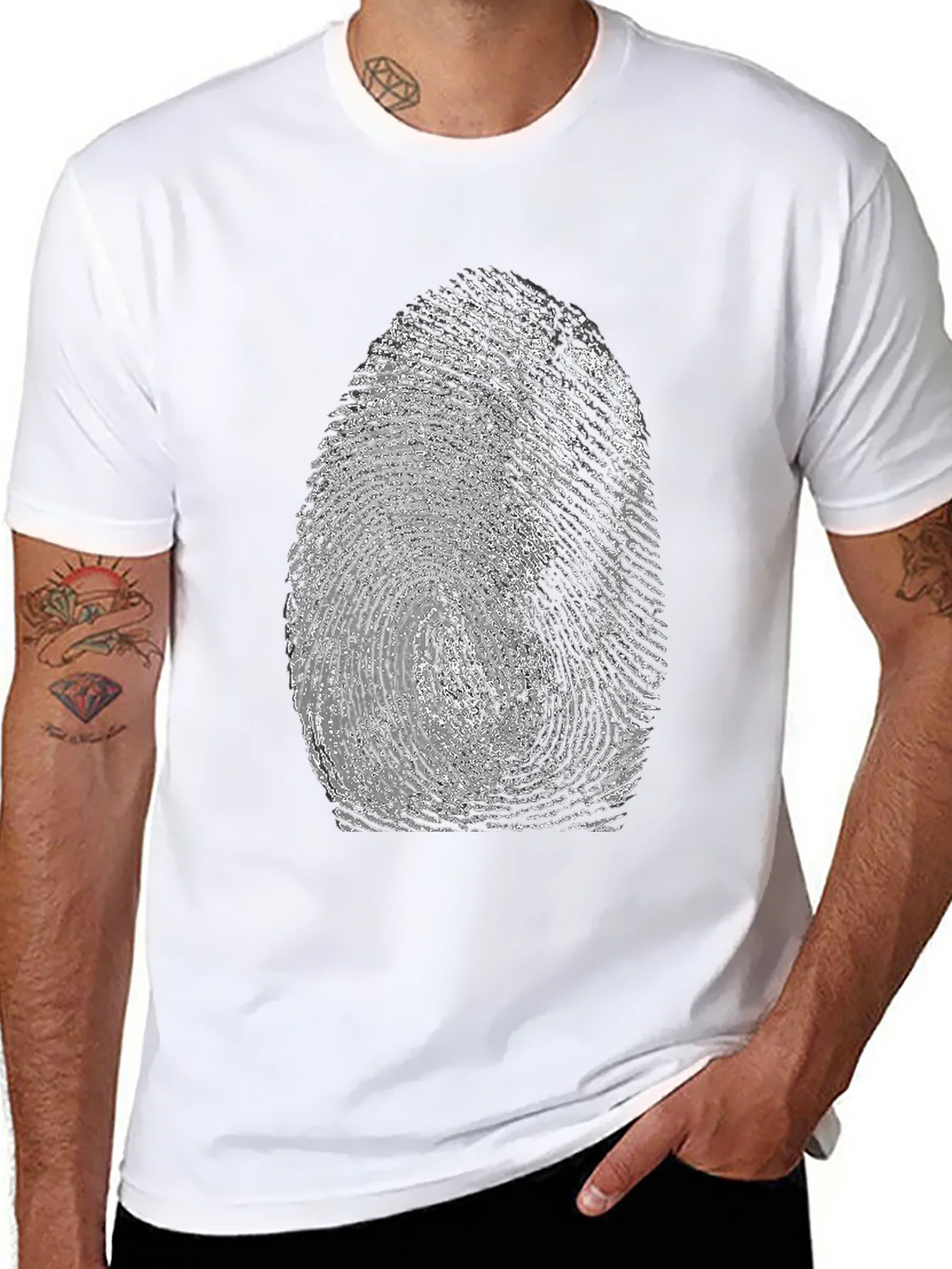 Fingerprint Graphic Tee - Unique Black T-Shirt product image 7