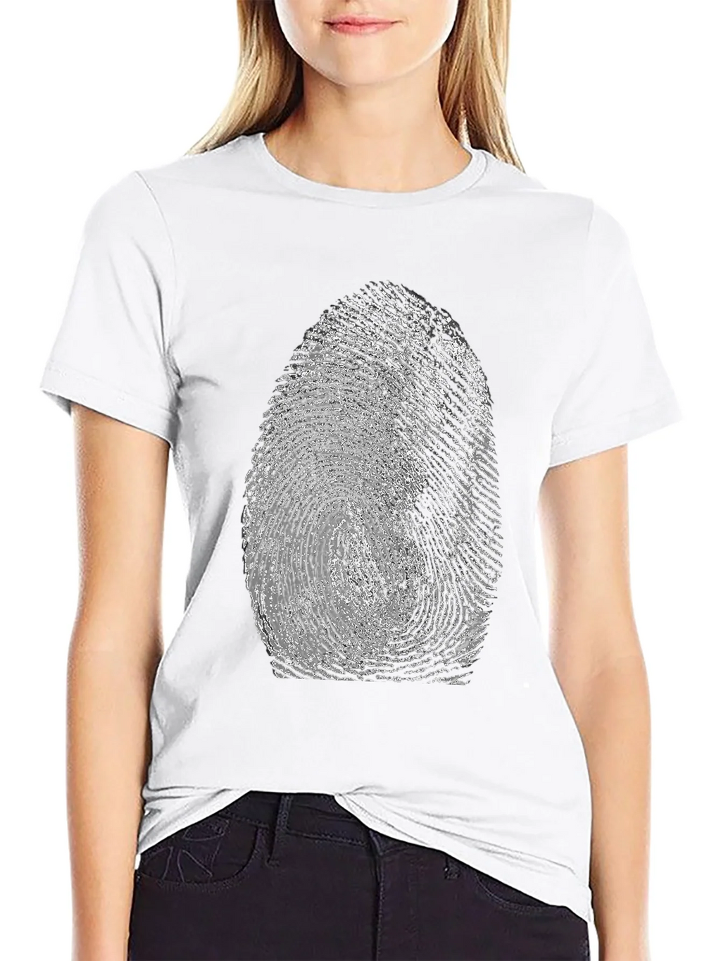 Fingerprint Graphic Tee - Unique Black T-Shirt product image 8