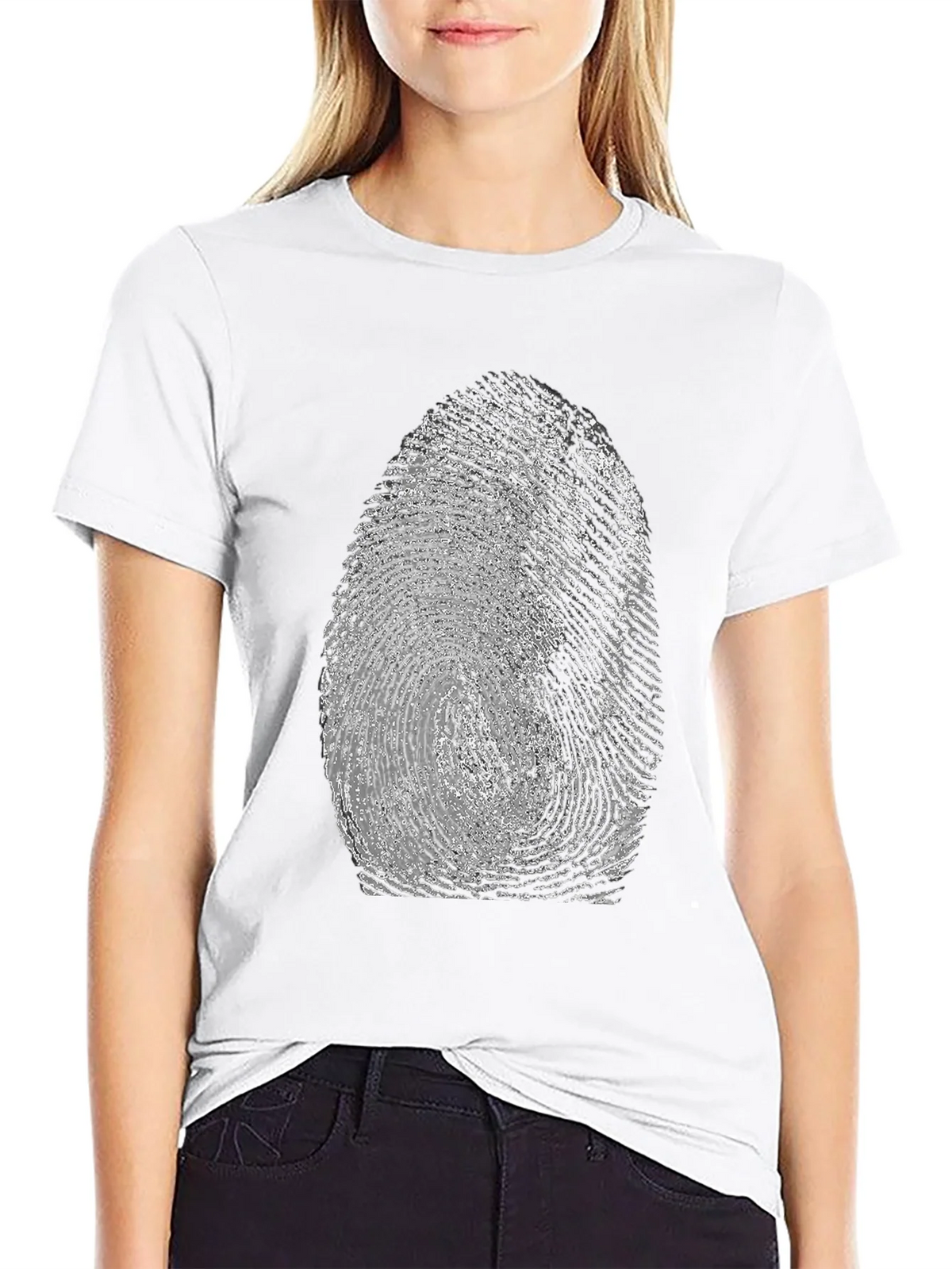 Fingerprint Graphic Tee - Unique Black T-Shirt product image 8