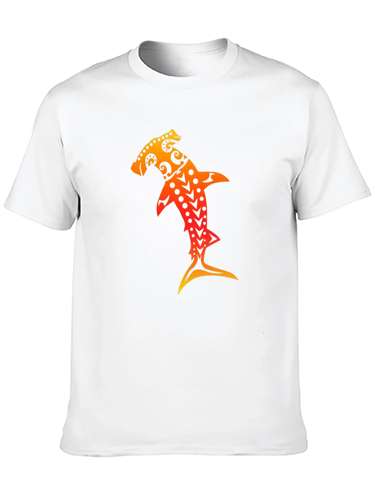 Hammerhead Shark Tribal Art Black T-Shirt product image 7