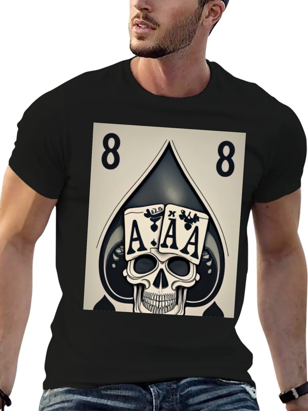 Ace Skull Graphic Tee - Poker Style product image 4