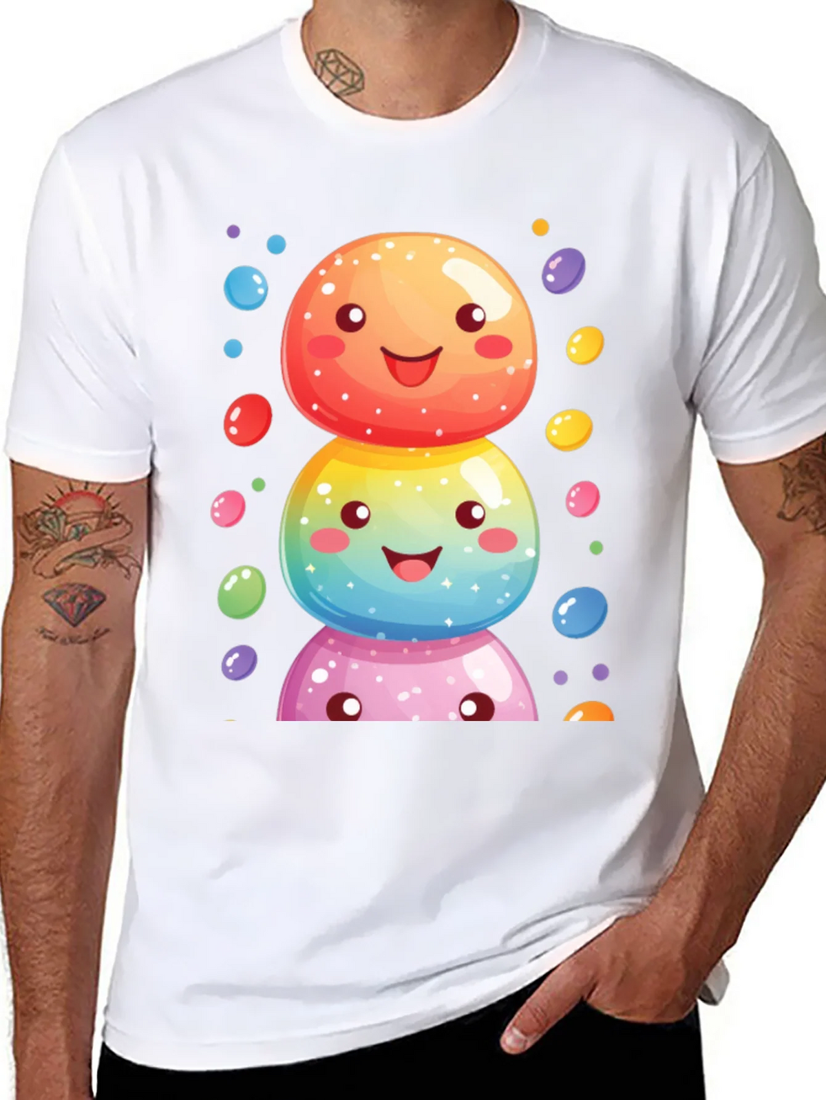 Whimsical Candy Stack Graphic Tee - Black product image 7
