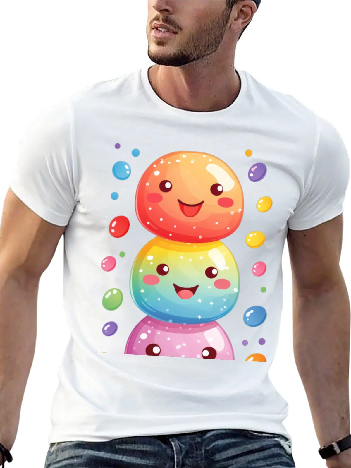 Whimsical Candy Stack Graphic Tee - Black product image 11