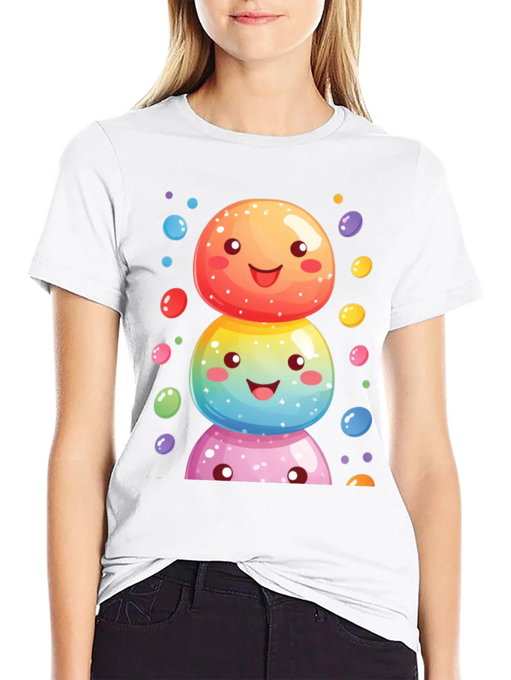 Whimsical Candy Stack Graphic Tee - Black product image 8