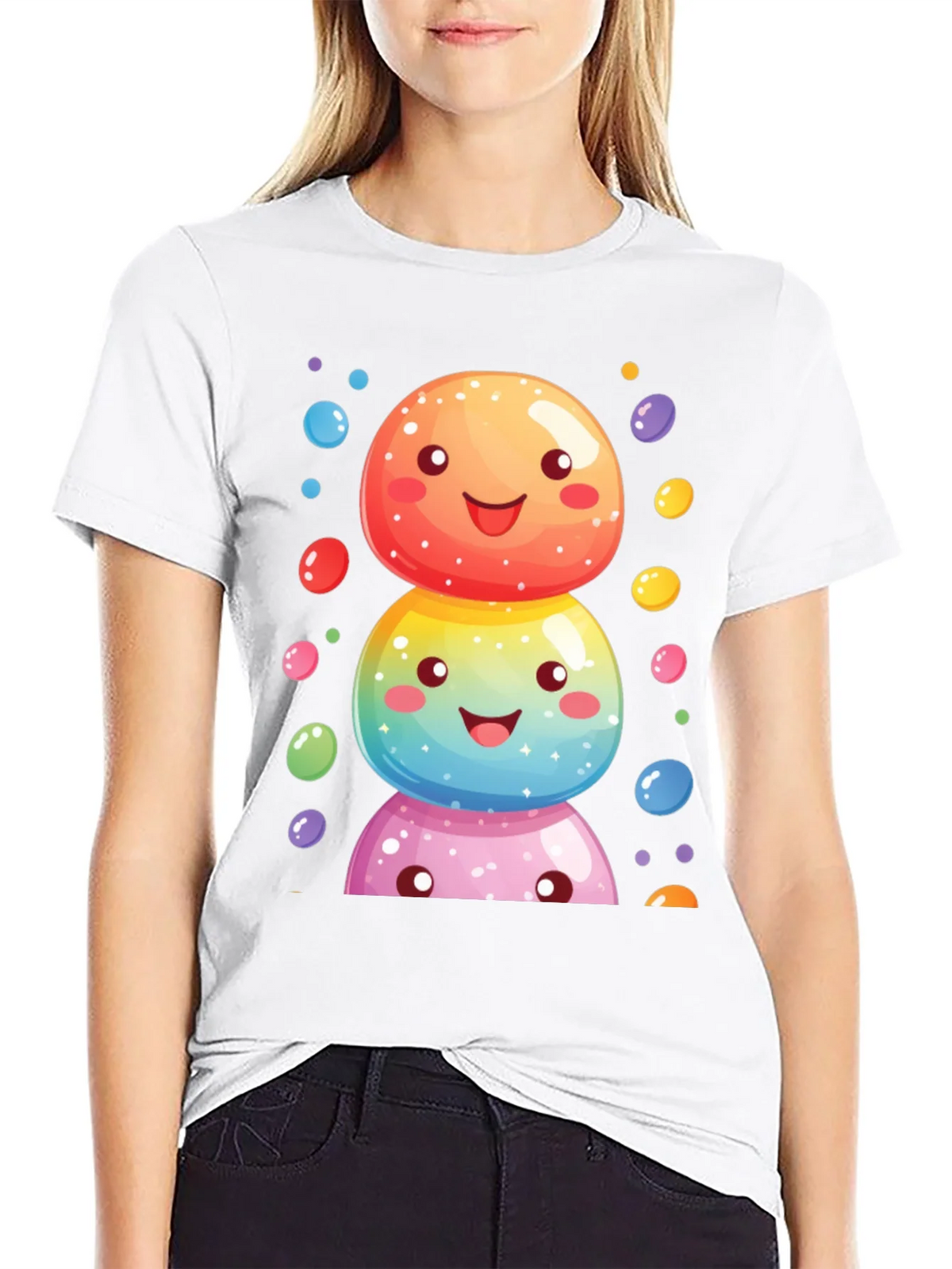 Whimsical Candy Stack Graphic Tee - Black product image 8