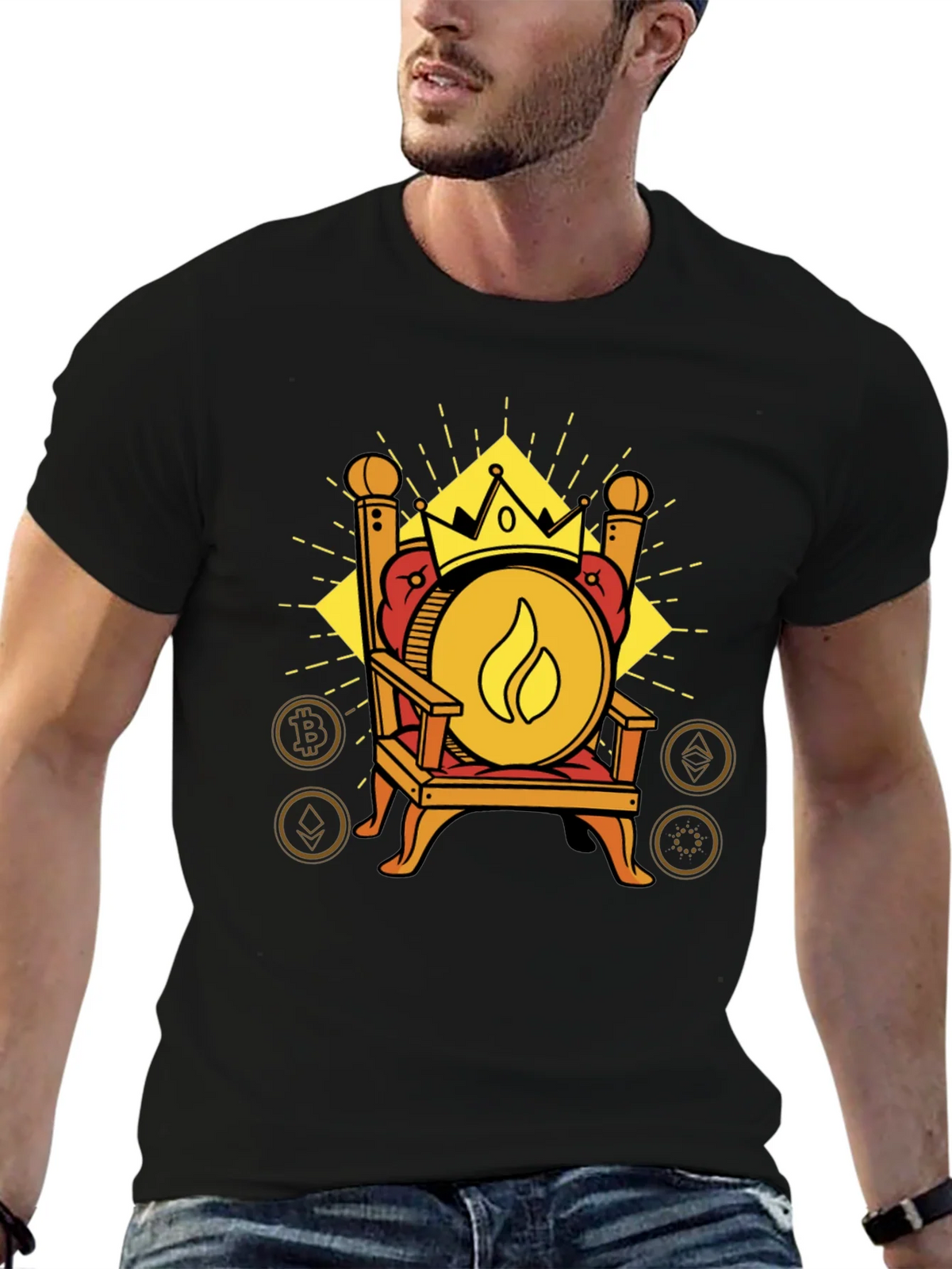 Crypto King T-Shirt - Throne of Digital Currency product image 5