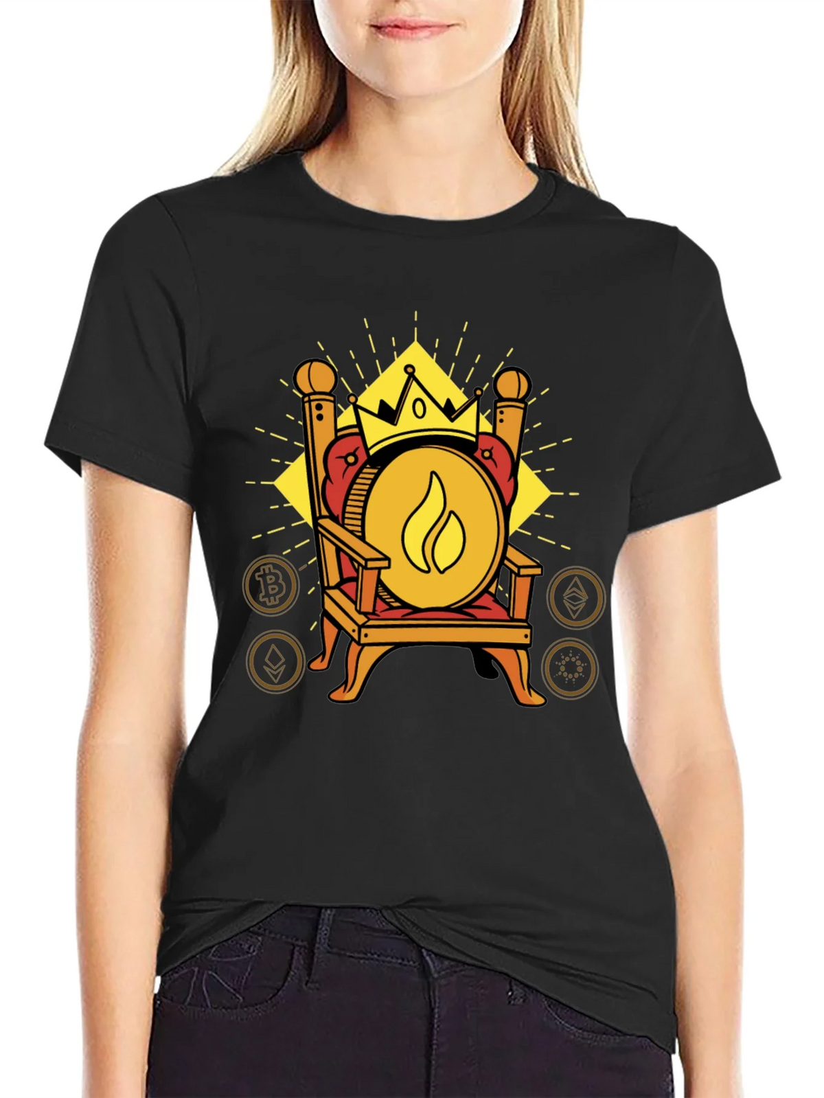 Crypto King T-Shirt - Throne of Digital Currency product image 2