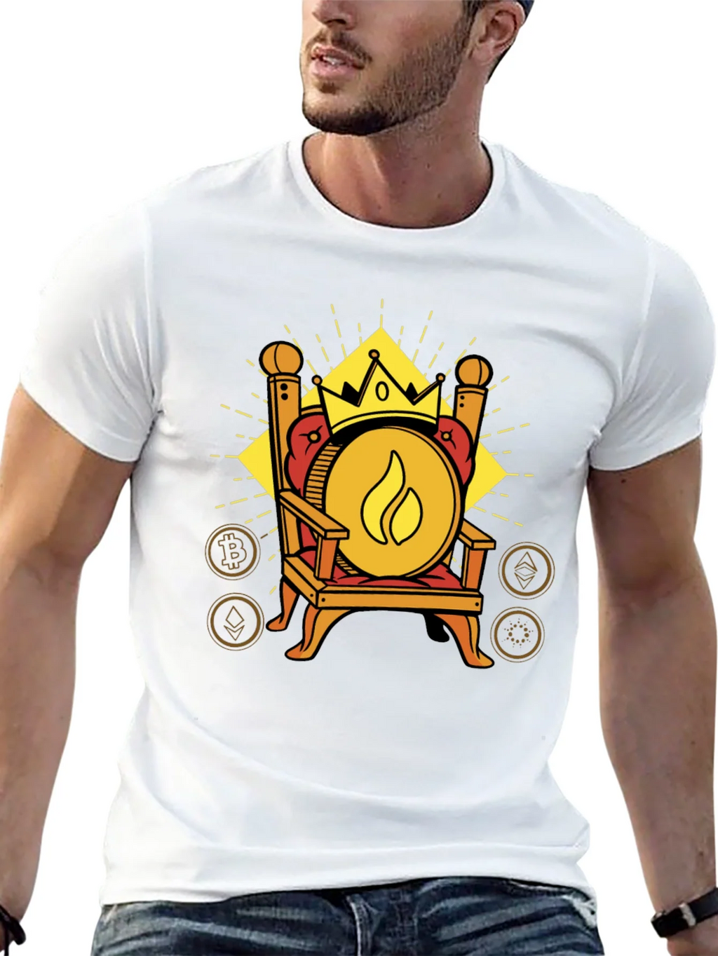 Crypto King T-Shirt - Throne of Digital Currency product image 11