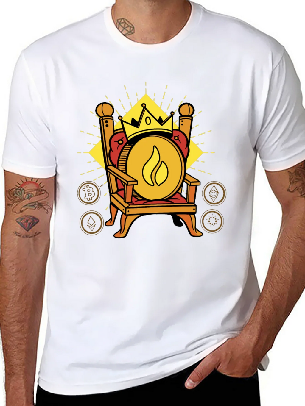 Crypto King T-Shirt - Throne of Digital Currency product image 6