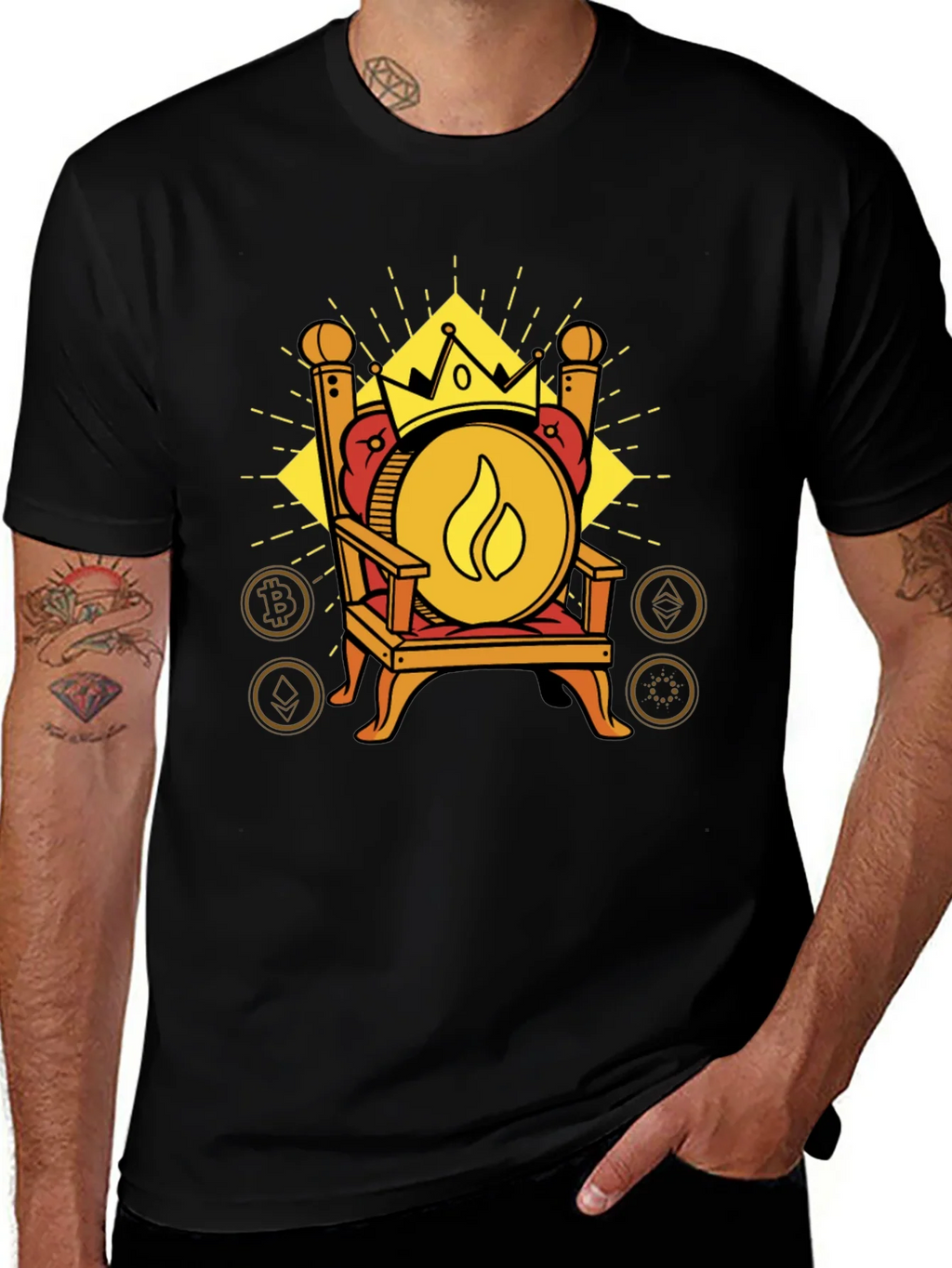 Crypto King T-Shirt - Throne of Digital Currency product image 1