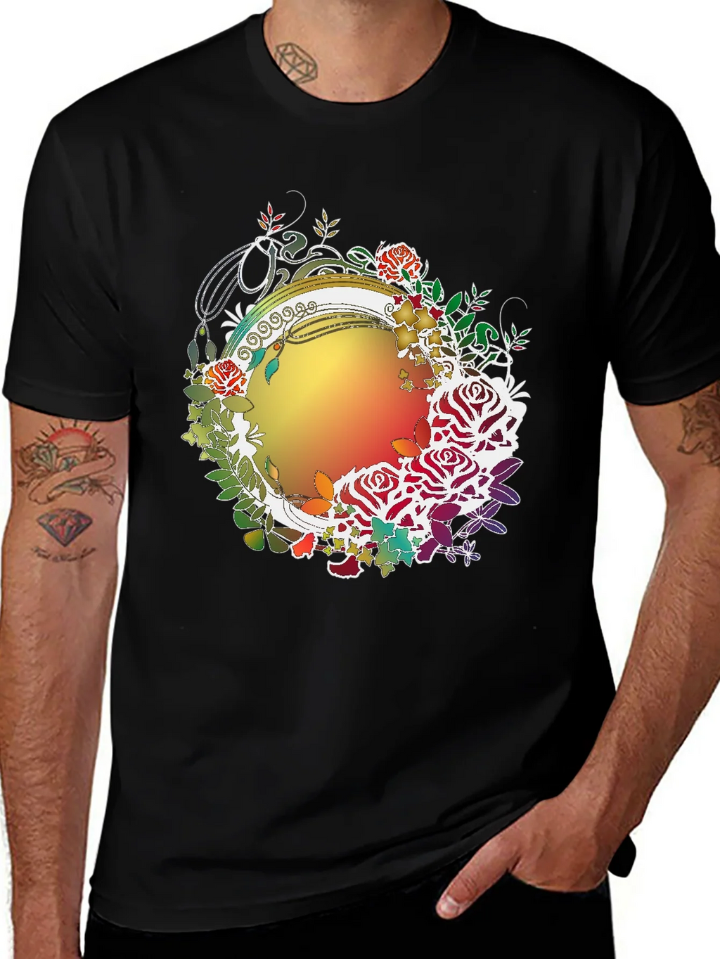 Floral Circle Graphic Print T-Shirt product image 1