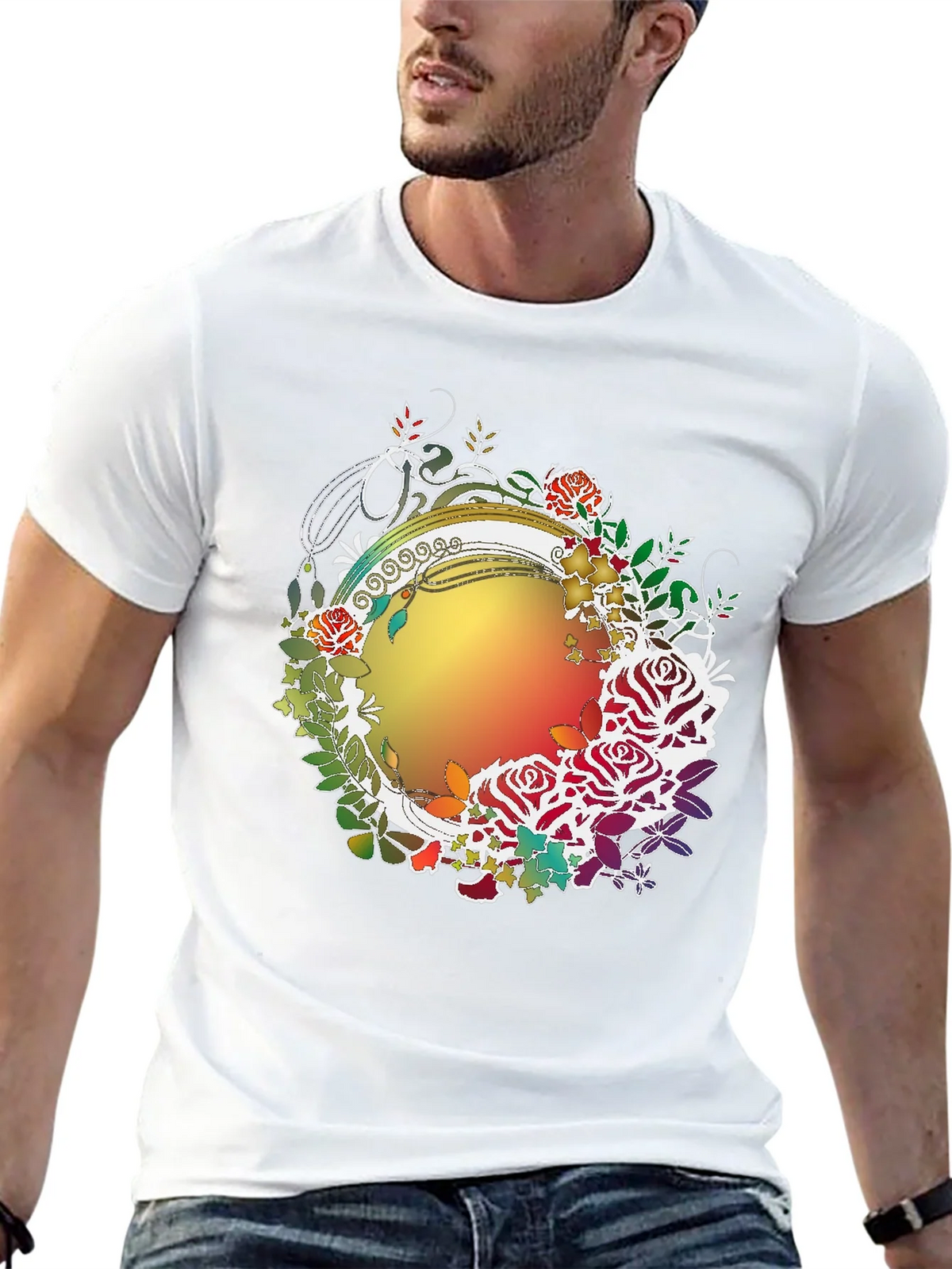 Floral Circle Graphic Print T-Shirt product image 8