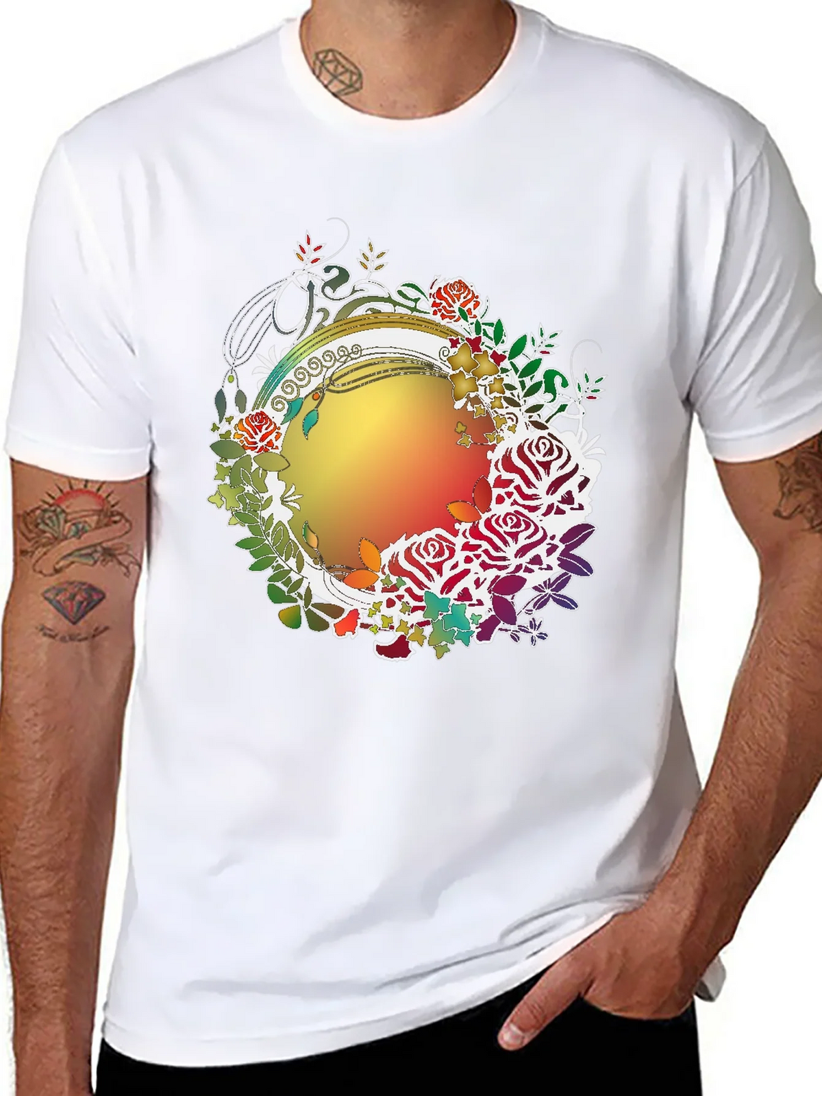 Floral Circle Graphic Print T-Shirt product image 4