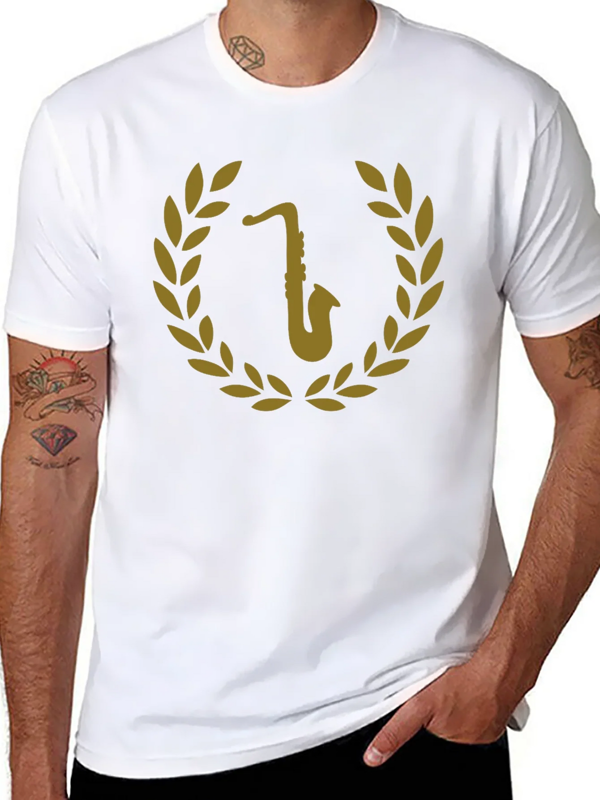 Saxophone Laurel Wreath Graphic Tee product image 7